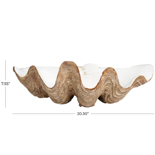 White 20" Shell Decorative Bowl